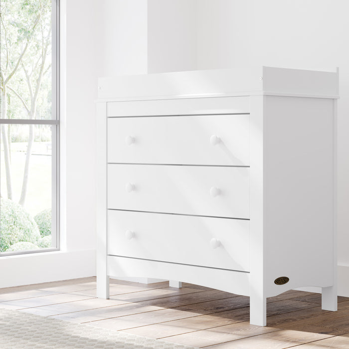Graco Noah 3 Drawer Chest with Changing Topper - White