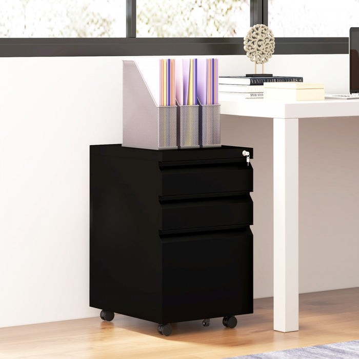 Vinsetto 3-drawer Vertical Filing Cabinet For Letter A4 Legal Size