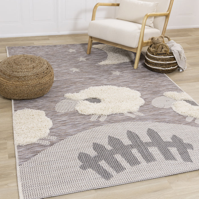Kids Sheep Area Rug - 5'3\" x 7'7\"