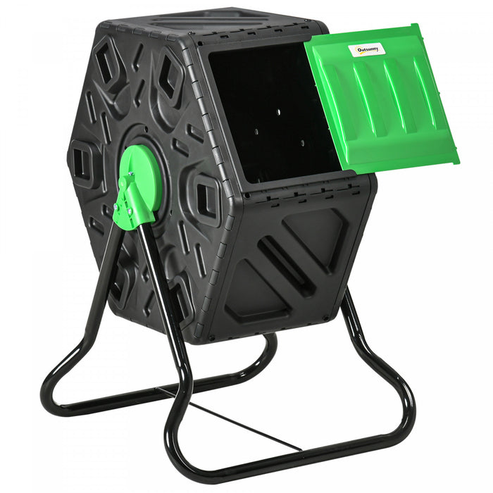 Outsunny 17 Gallon Composter, Compost Bin With Steel Legs