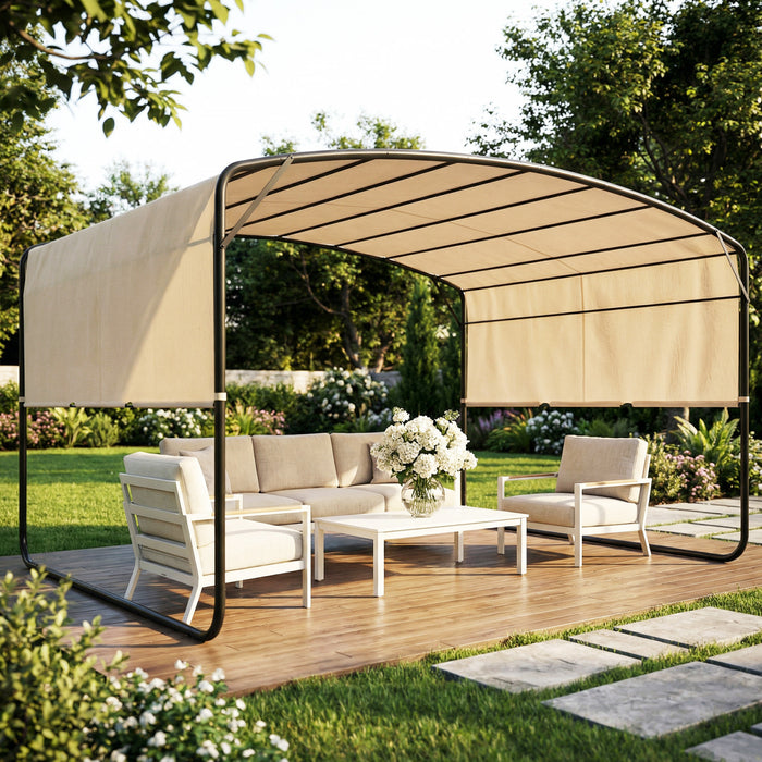 Outsunny 10' x 13' Retractable Pergola Canopy, Outdoor Metal Pergola Gazebo