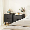Modern Nightstand Set of 2, Bedside Table with 2 Drawers and Wood Legs