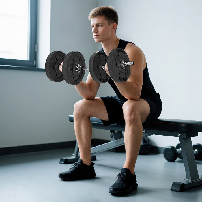 Soozier Weight Plates Set of 4, 1-Inch Barbell Weights Set, 4 x 11 lbs