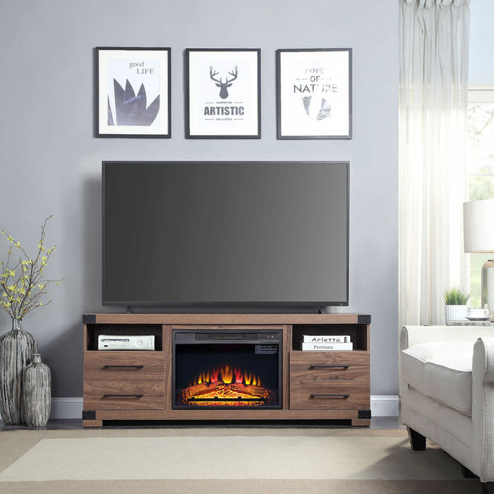 Firebox in Black Electric Fireplace