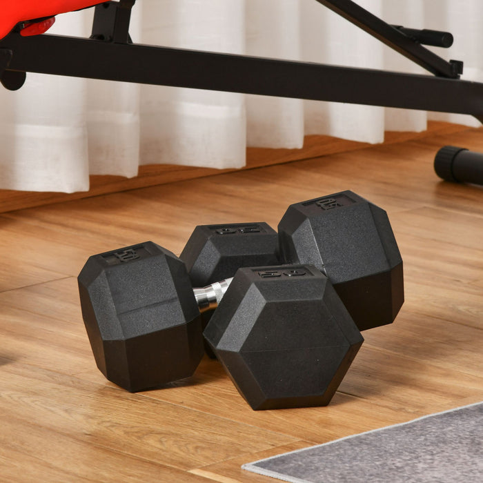 Soozier 2 x 50 lbs Dumbbells Weight Set for Home Gym Cardio Exercise