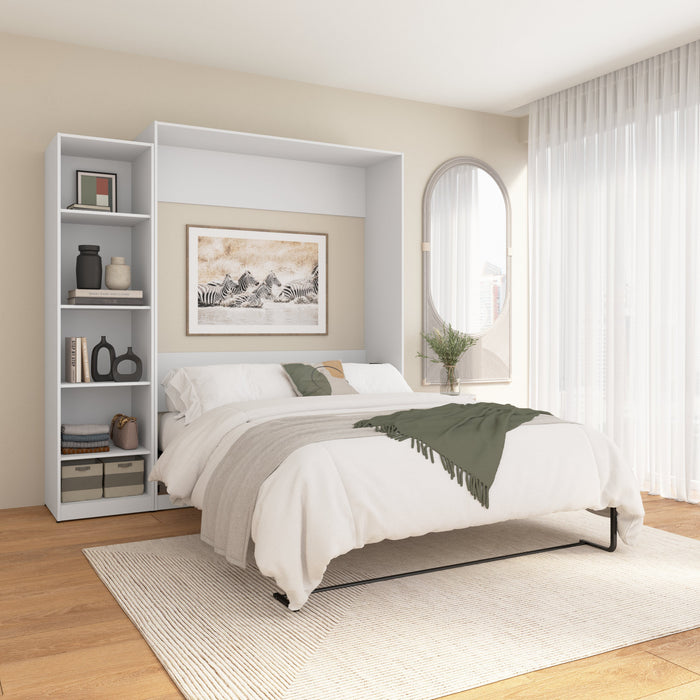 Bestar Claremont 5-Shelf Queen Murphy Bed - White