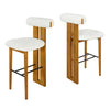 Sophia Indoor Modern Rubberwood Bar Stool Set of 2 with Supportive Backrest,White&Walnut | Sophia – Lot de 2 tabourets de bar modernes d’interieur en bois d’hevea avec dossier de soutien, coloris blanc et noyer