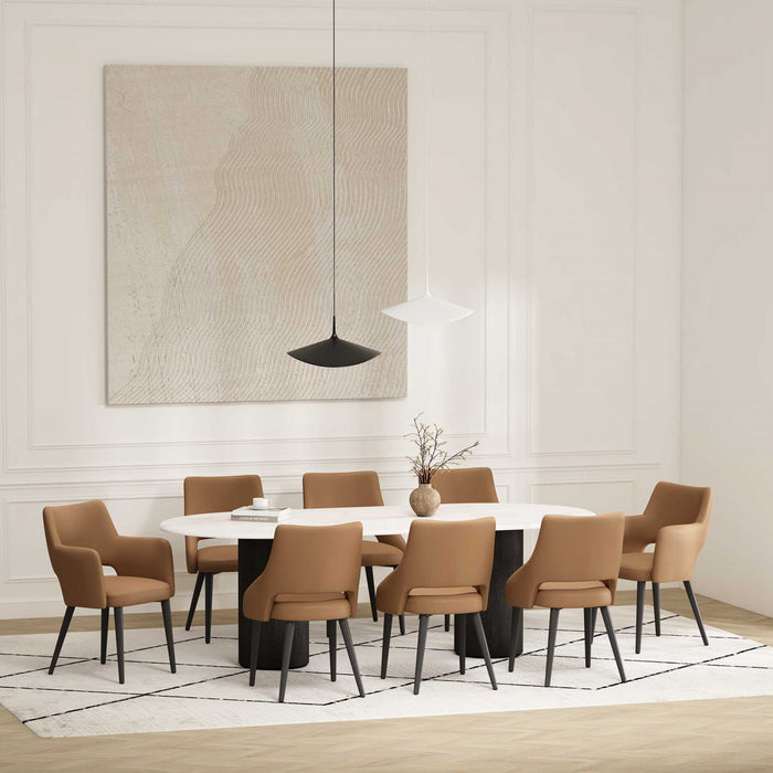 Tremont Modern 8-Piece Dining Chair Set in Saddle