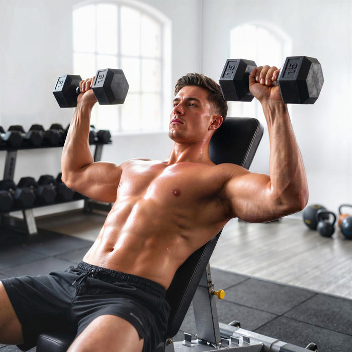 Soozier 2 x 15 lbs Rubber Dumbbells Weight Set for Body Fitness Training