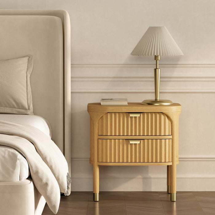 Park Contemporary 24\" Nightstand in Natural (2-Drawer)