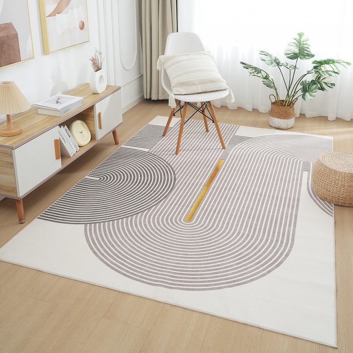 Aqua Pista Washable Non-slip Low Pile Area Rug 5'x7'