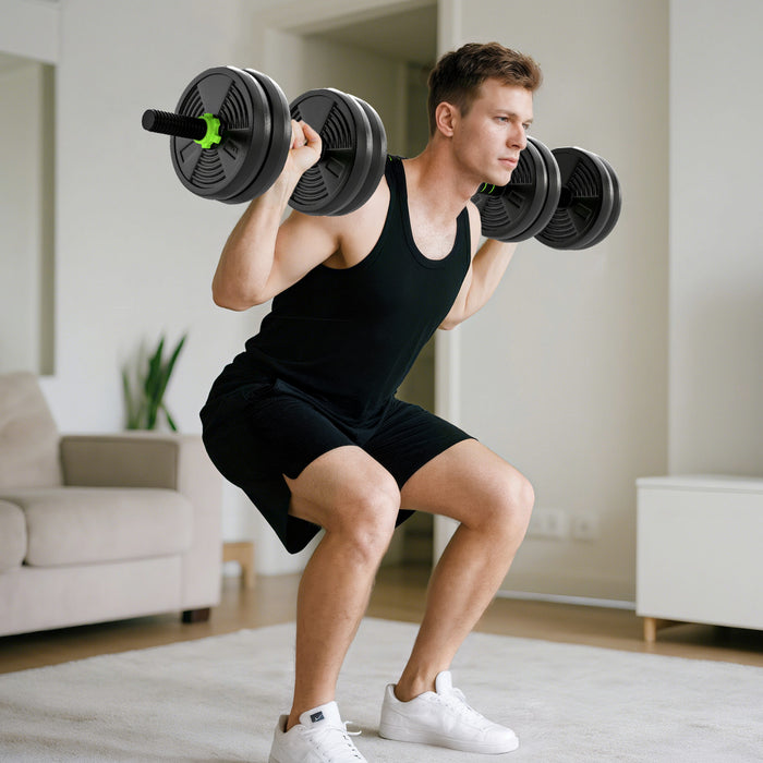Soozier Adjustable Dumbbell Set, 3 in 1 Weights Set for Home Gym, 33lb