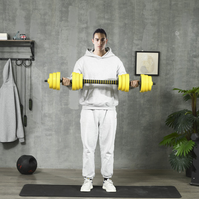 Soozier Dumbbell & Barbell Adjustable Set 66lbs Plate Bar Clamp Rod for Strength Training