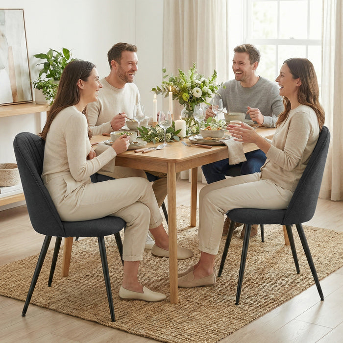 HOMCOM Set of 4 Modern Dining Chairs for Living Room, Black