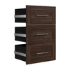 Bestar Pur 3-Drawer Set for Pur 25\" Closet Organizer - Black Walnut