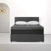Lottie Upholstered Platform Bed with Headboard and Underbed Storage Drawer in Dark Grey - King Size | Lottie lit plateforme rembourré avec tête de lit et tiroir de rangement sous le lit gris foncé - Très grand