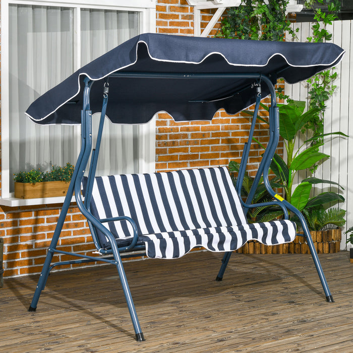 Outsunny 3-seat Patio Swing, Outdoor Swing With Adjustable Canopy