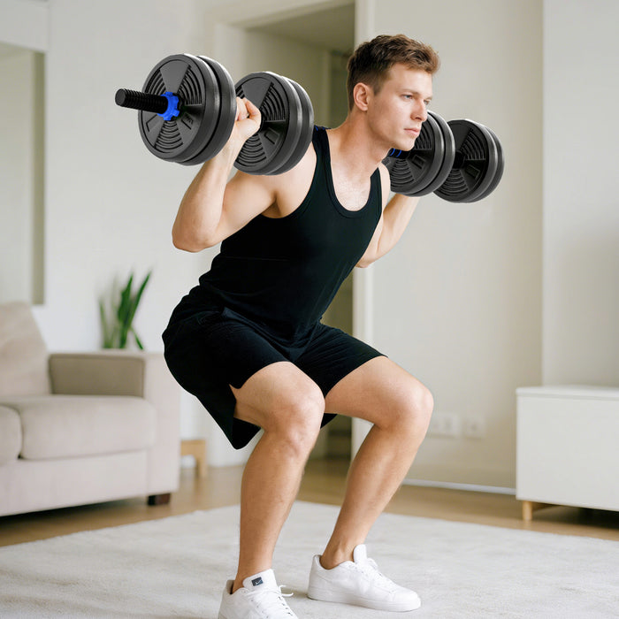 Soozier Adjustable Dumbbell Set, 3 in 1 Weights Set for Home Gym, 33lb