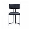 Juno Contemporary Modern Vegan Leather Metal Side Chair in Black - Set of 2 | Chaise laterale contemporaine moderne Juno en cuir vegetalien et metal noir - Lot de 2