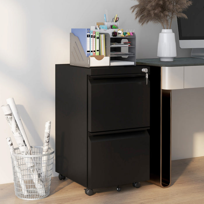 Vinsetto 2-drawer Vertical Filing Cabinet For Letter A4 Legal Size