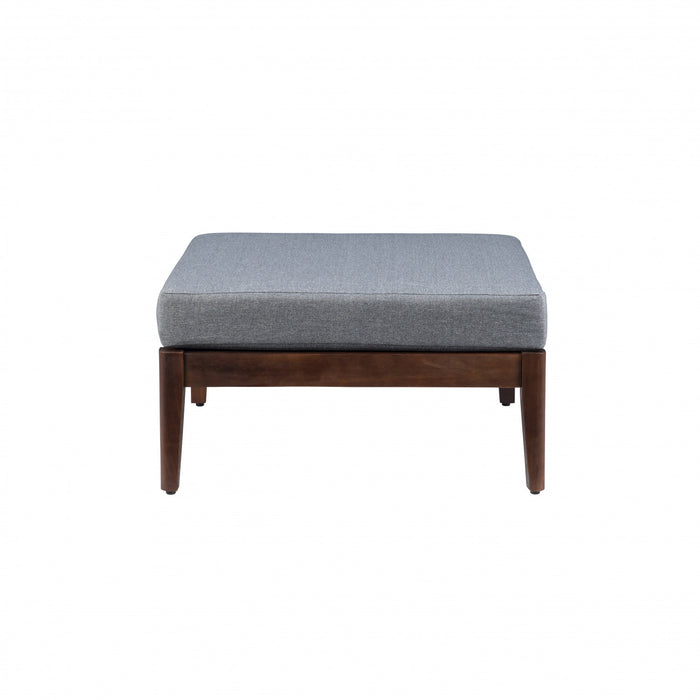 Summerlyn Fabric Indoor/Outdoor Patio Ottoman - Walnut