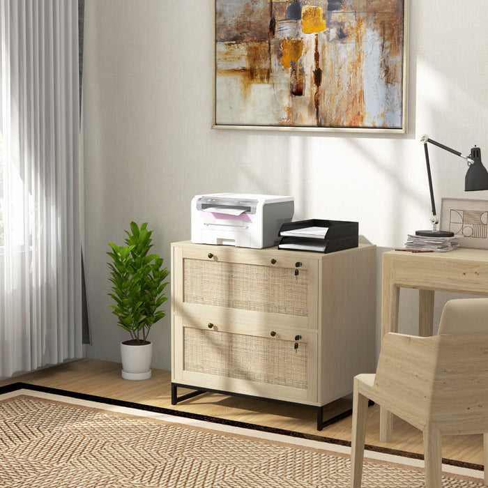 Vinsetto 2 Drawer File Cabinet With Locks For Letters, A4, Legal Size