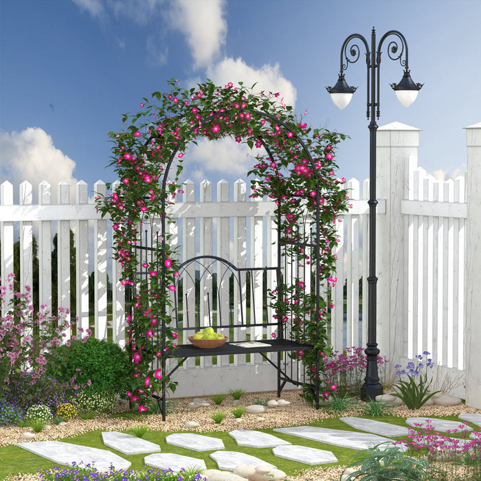 Outsunny 43\" Garden Arbor Bench Trellis