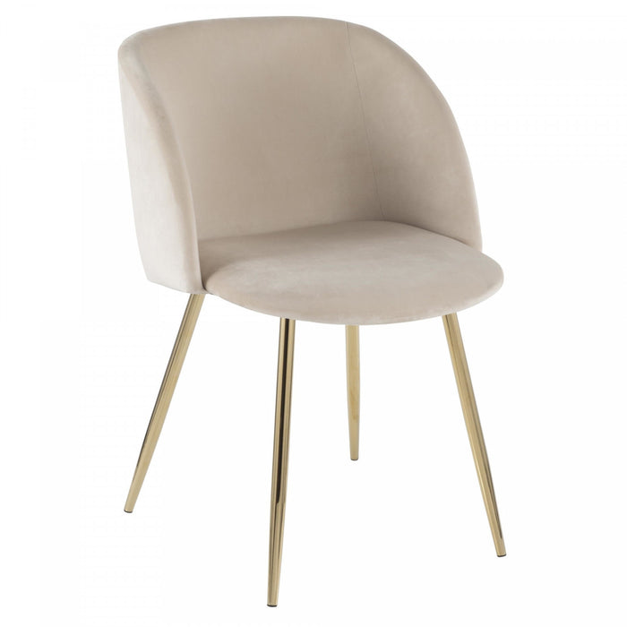 LumiSource Fran Cream Velvet Contemporary Dining Chair - Set of 2
