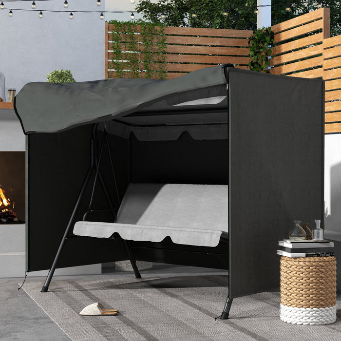 Outsunny 3-Seater Patio Swing Cover, 81\" x 49\" x 65\", Dark Grey