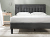 Dachelle Upholstered Platform Bed with Headboard in Dark Grey - King Size | Dachelle lit plateforme rembourré avec tête de lit gris foncé - Très grand