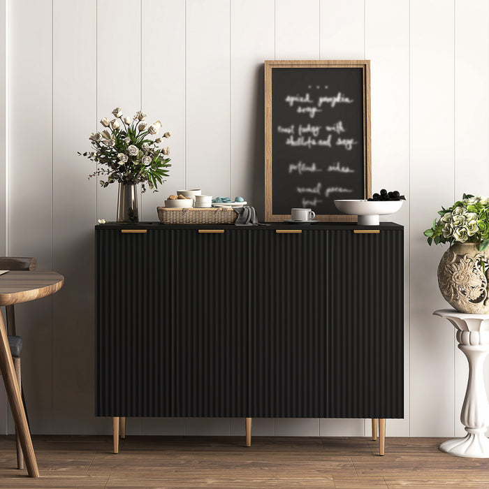 HOMCOM Sideboard Buffet Cabinet w/ Adjustable Shelves, Black