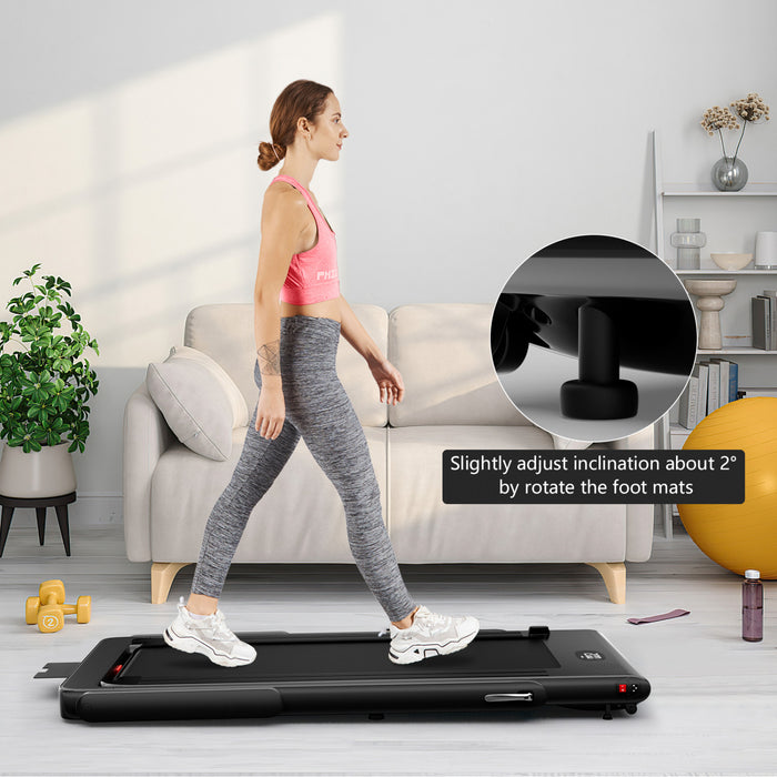 Superfit 2.25hp 2 In 1 Folding Treadmill Remote Control W/ App Control Speaker Black