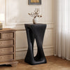 Cade 26.80" Twisted Square MGO Accent Table, Unique Natural Wood Grain Indoor Side Table, Black | Table d'appoint carree torsadee Cade 26,80 pouces MGO, table laterale interieure a grain de bois naturel unique, noir