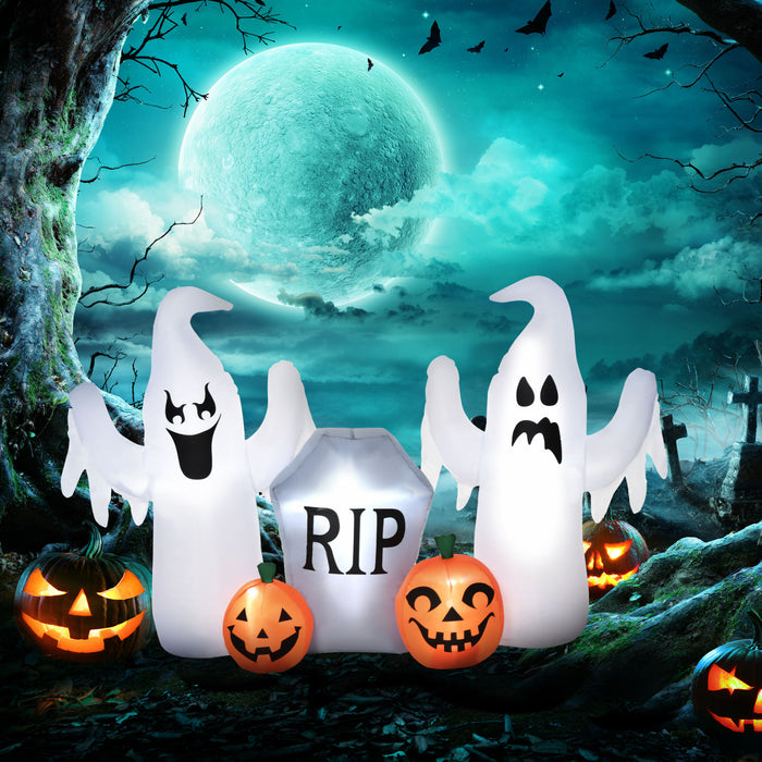 Homcom 4ft White Ghost Inflatable Halloween Decoration