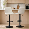 HOMCOM Adjustable Bar Stools Set of 2, Leathaire Swivel Barstools w/ Back