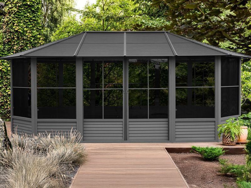 Florence Solarium 12x18 Metal Roof In Black