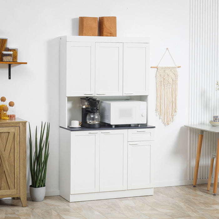HOMCOM Kitchen Pantry Storage Cabinet with Adjustable Shelf and Drawer