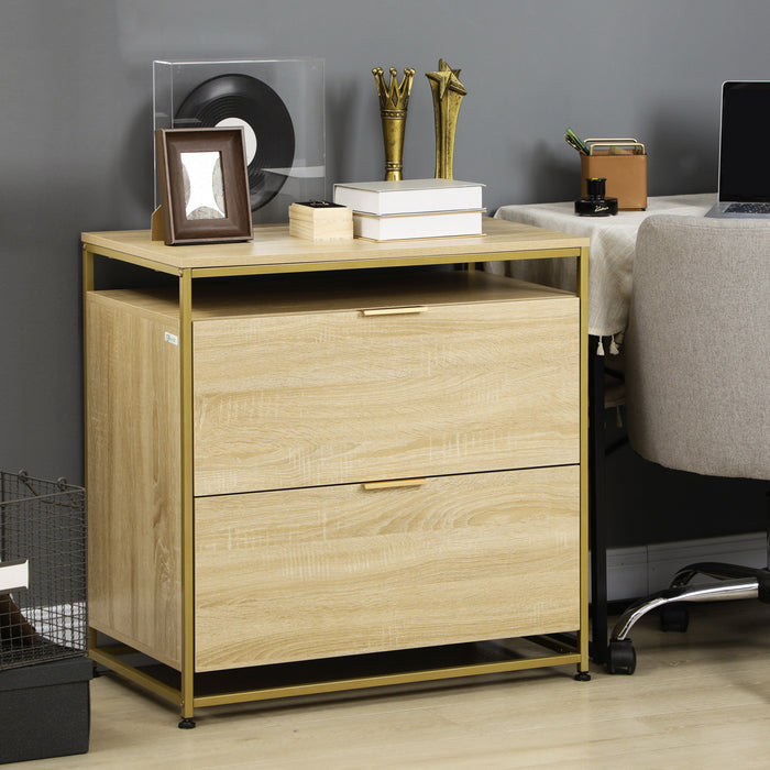 Vinsetto Lateral Filing Cabinet With Hanging Bars For Letter Size