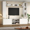 Zara 65 Inch Wall-Mounted TV Unit Set with Display Shelves, White | Zara Ensemble Meuble TV Mural 65 po avec Etageres d'Exposition, Blanc