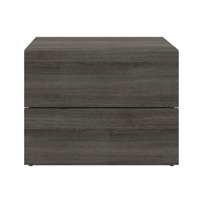 Nordika James Nightstand with 2-Drawers - Grey Oak