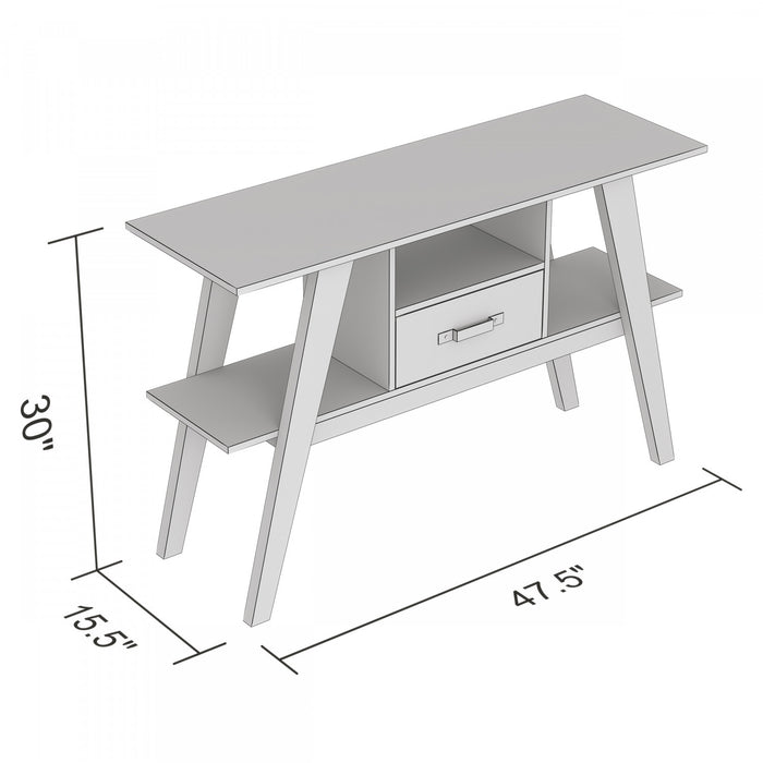 47” Console Table With1 Drawer and 1 Shelf - Brown Reclaimed Wood
