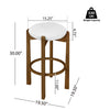 Olivia Rubberwood Indoor Round Seat Bar Stool Set of 2 with Durable Frame and Fabric | Olivia – Lot de 2 tabourets de bar d’interieur en bois d’hevea avec assise ronde, structure durable et revetement en tissu