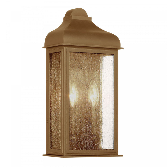 Madrid 2 Light Outdoor Wall Sconce, Weathered Brass
