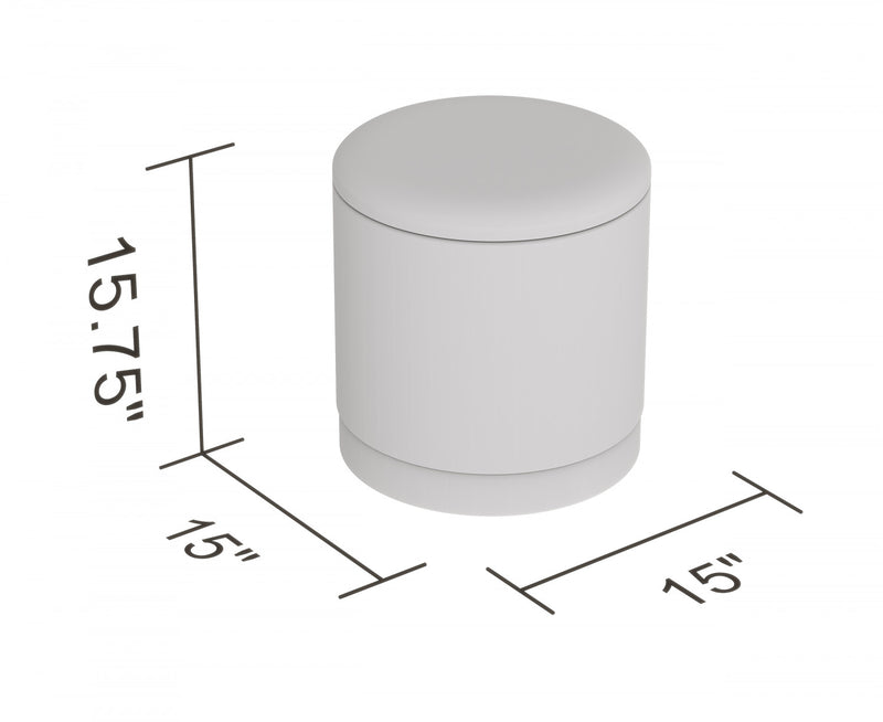 Velvet Cylinder Ottoman – Forest Green Upholstered Seat With Gold Metal Base