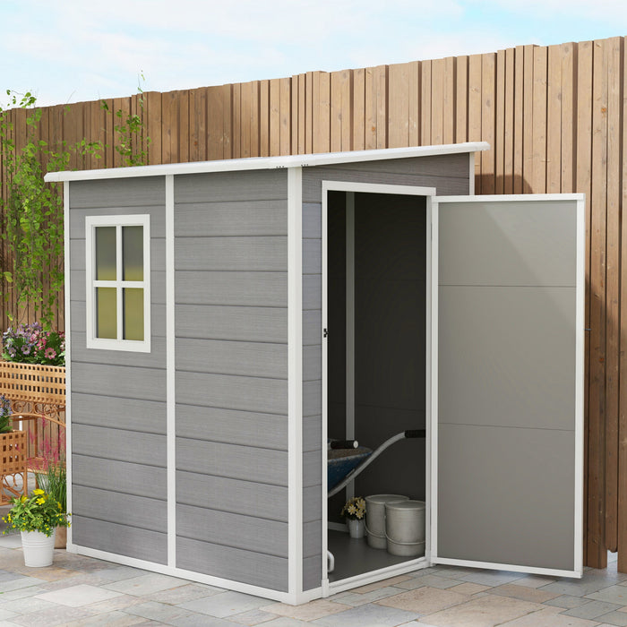 Outsunny 4 X 5ft Lean To Outdoor Storage Shed Plastic Garden Tool Storage
