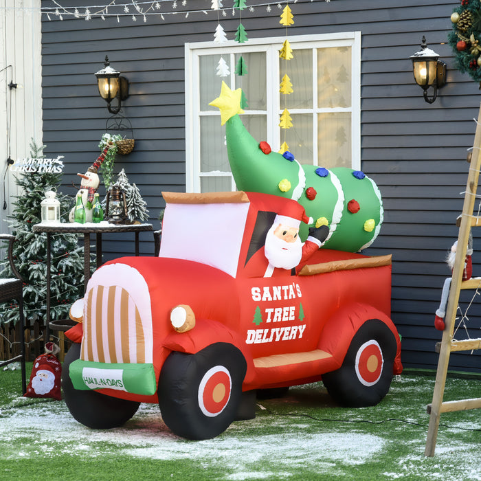 Homcom 6ft Truck Inflatable Christmas Decoration