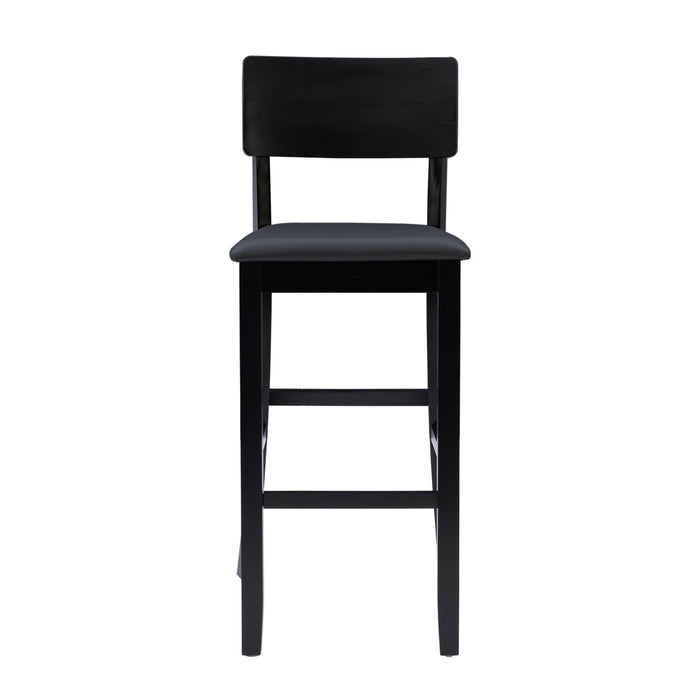 Torino Faux Leather Contemporary Barstool - Black