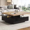 Liam Rotating Coffee Table with 360° Swivel Top,Black | Liam table basse pivotante – table avec plateau rotatif a 360°, noir