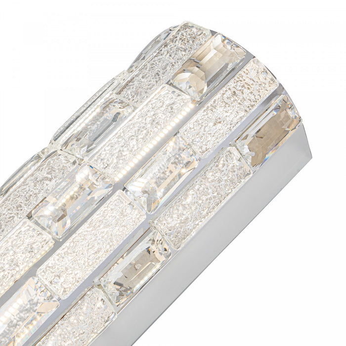 Elegance Integrated Led Wall Sconce, Chrome With Crystal Glassware