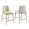Clara Rubber Wood Bar Stool Set of 2,Natural | Clara – Lot de 2 tabourets de bar en bois d’hevea, finition naturelle